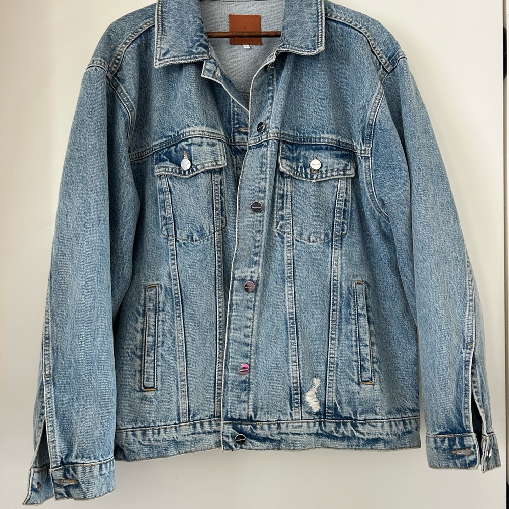 ANINE BING WOMENS DENIM RORY JACKET SIZE LARGE EXCELLENT CONDITION